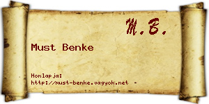 Must Benke névjegykártya